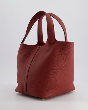 *HOT COLOUR* Hermès Picotin Bag 22cm in Rouge H Clemence Leather with Gold Hardware