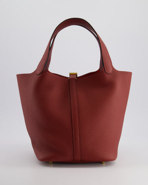 *HOT COLOUR* Hermès Picotin Bag 22cm in Rouge H Clemence Leather with Gold Hardware