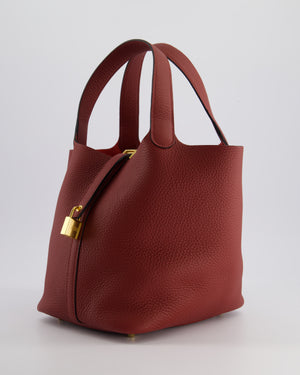 *HOT COLOUR* Hermès Picotin Bag 22cm in Rouge H Clemence Leather with Gold Hardware