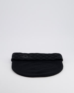 Chanel Black CC Quilted Stitched Beanie Hat Size O/S