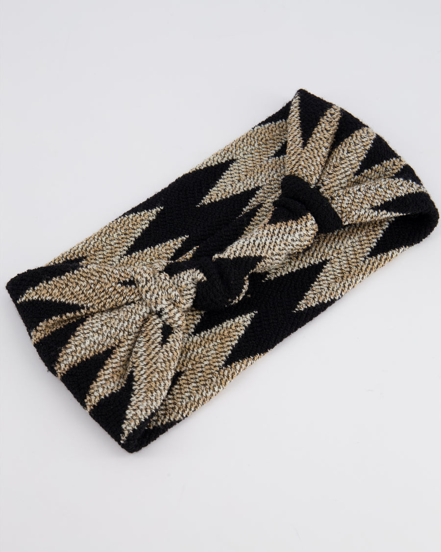 Missoni Black Zig-Zag Print Headband Size O/S