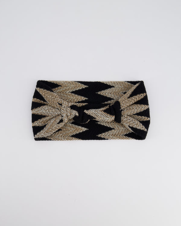 Missoni Black Zig-Zag Print Headband Size O/S