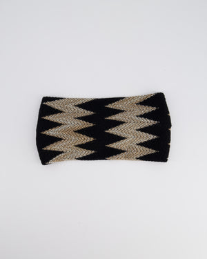 Missoni Black Zig-Zag Print Headband Size O/S