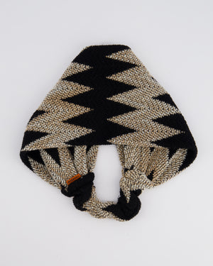 Missoni Black Zig-Zag Print Headband Size O/S