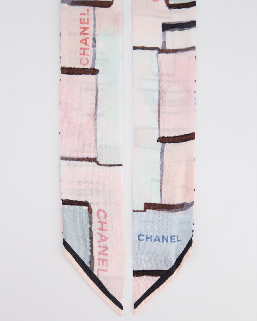 Chanel Pastel Pink CC Logo Twilly Scarf