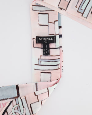 Chanel Pastel Pink CC Logo Twilly Scarf