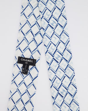 Chanel Blue Diamond Print CC Logo Scarf