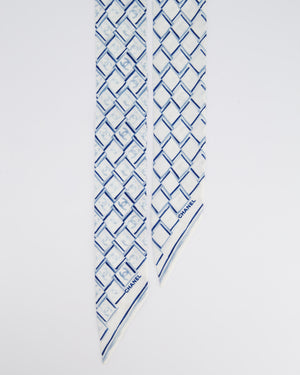 Chanel Blue Diamond Print CC Logo Scarf