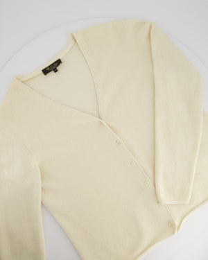 Loro Piana Cashmere Cream V-Neck Long-Sleeve Cardigan IT 48 (UK 16)