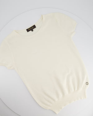 Loro Piana White Knitted Short Sleeve T-Shirt Size IT 38 (UK 6)