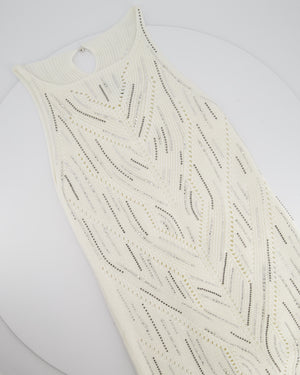 Ermanno Scervino White Strap Midi Dress with Embellished Diamanté Detail Size IT 38 (UK 6)