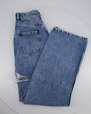 Maison Margiela Blue Stone Wash High-Waist Jeans with Side Split Detail Size FR 36 (UK 8)