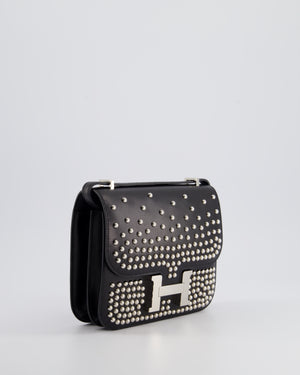 *LIMITED EDITION* Hermès Constance 18 III Miroir Clouté Bag in Black Box Leather with Palladium Hardware