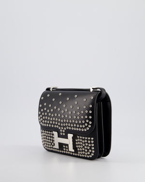 *LIMITED EDITION* Hermès Constance 18 III Miroir Clouté Bag in Black Box Leather with Palladium Hardware