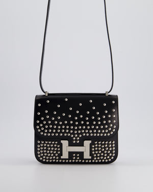 *LIMITED EDITION* Hermès Constance 18 III Miroir Clouté Bag in Black Box Leather with Palladium Hardware