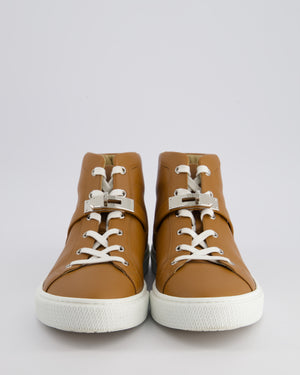 Hermès High Top Day Sneaker in Gold with Palladium Hardware Size EU 41