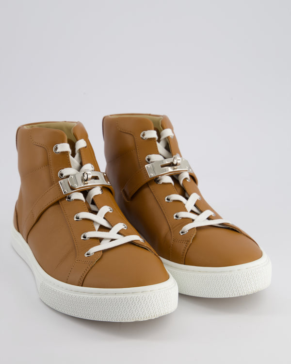 Hermès High Top Day Sneaker in Gold with Palladium Hardware Size EU 41