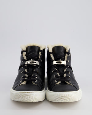 Hermès High Top Day Sneaker in Black with Palladium Hardware Size EU 41