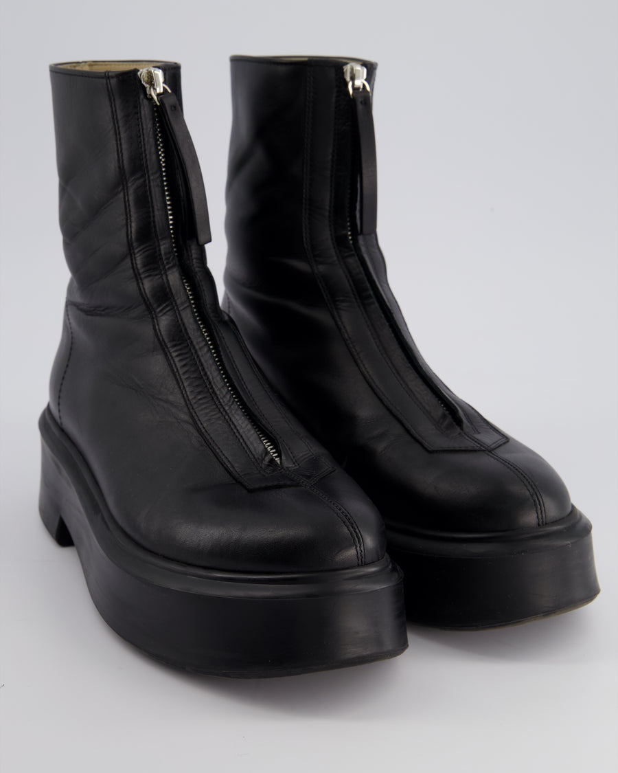 The Row Black Platform Zip Boots Size EU 40