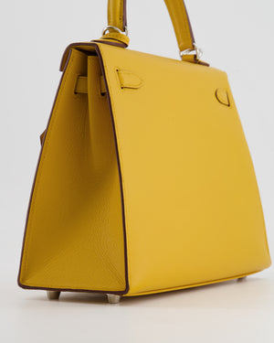 Hermès Kelly Sellier 25cm Bag in Jaune Ambre Epsom Leather with Palladium Hardware