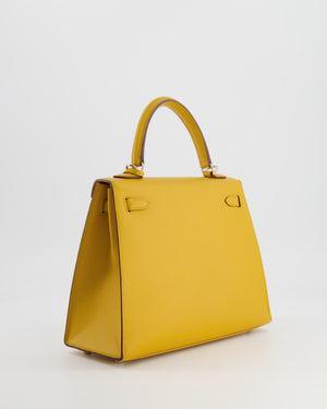 Hermès Kelly Sellier 25cm Bag in Jaune Ambre Epsom Leather with Palladium Hardware