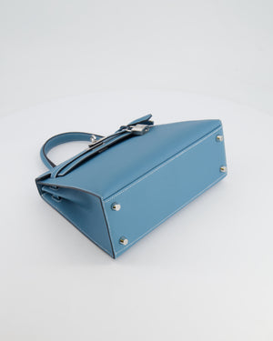 *HOT COLOUR* Hermès Kelly Sellier 25cm Bag in Bleu Jean Epsom Leather with Palladium Hardware