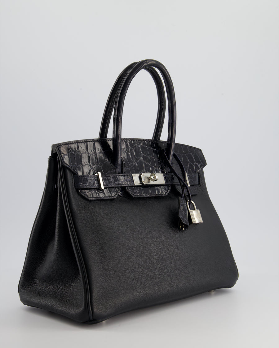 *HOLY GRAIL* Hermés Birkin 30cm Black Touch Alligator Novillo with Palladium Hardware