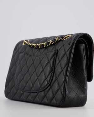 *HOT* Chanel Medium Black Classic Double Flap Bag in Caviar Leather with Gold Hardware