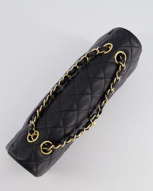 *HOT* Chanel Medium Black Classic Double Flap Bag in Caviar Leather with Gold Hardware