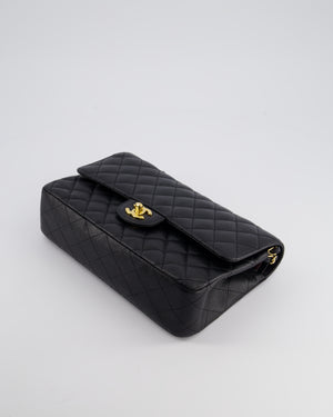 *HOT* Chanel Medium Black Classic Double Flap Bag in Caviar Leather with Gold Hardware