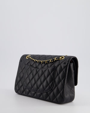 *HOT* Chanel Medium Black Classic Double Flap Bag in Caviar Leather with Gold Hardware