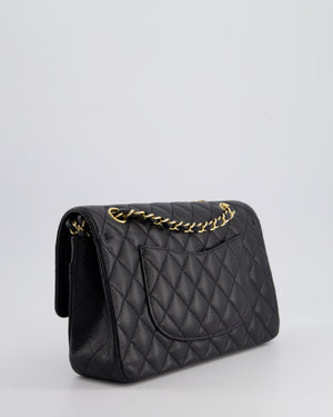 *HOT* Chanel Medium Black Classic Double Flap Bag in Caviar Leather with Gold Hardware