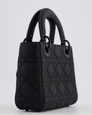 Christian Dior Mini Cannage Ultramatte Black Lady Dior Bag with Black Hardware RRP - £4200