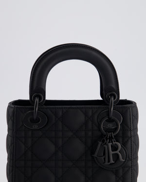 Christian Dior Mini Cannage Ultramatte Black Lady Dior Bag with Black Hardware RRP - £4200