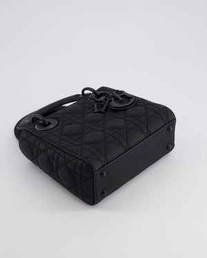 Christian Dior Mini Cannage Ultramatte Black Lady Dior Bag with Black Hardware RRP - £4200