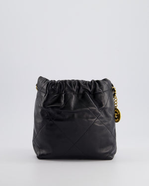 *RARE* Chanel Mini 22 Bag in Black Shiny Calfskin with Gold Hardware