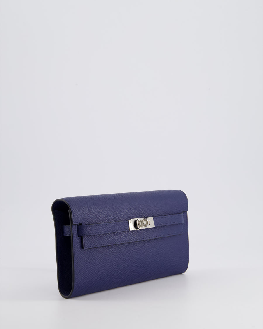 Hermès Kelly To Go Bag in Bleu Indigo Epsom Leather with Palladium Hardware