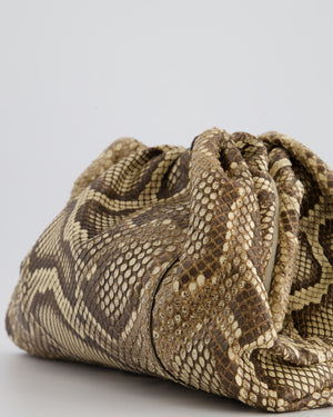 Bottega Veneta Large Brown Python Pouch Bag