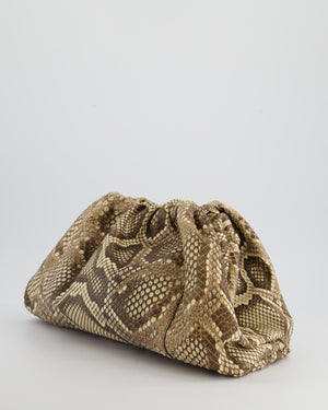 Bottega Veneta Large Brown Python Pouch Bag