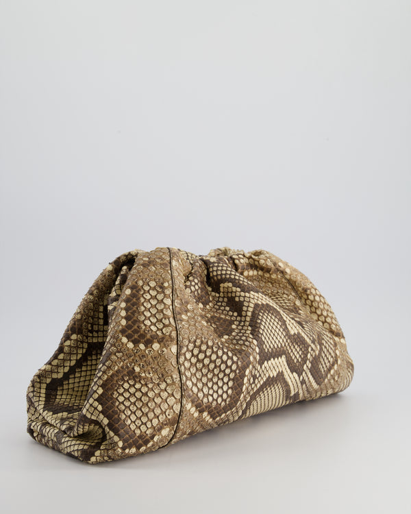 Bottega Veneta Large Brown Python Pouch Bag