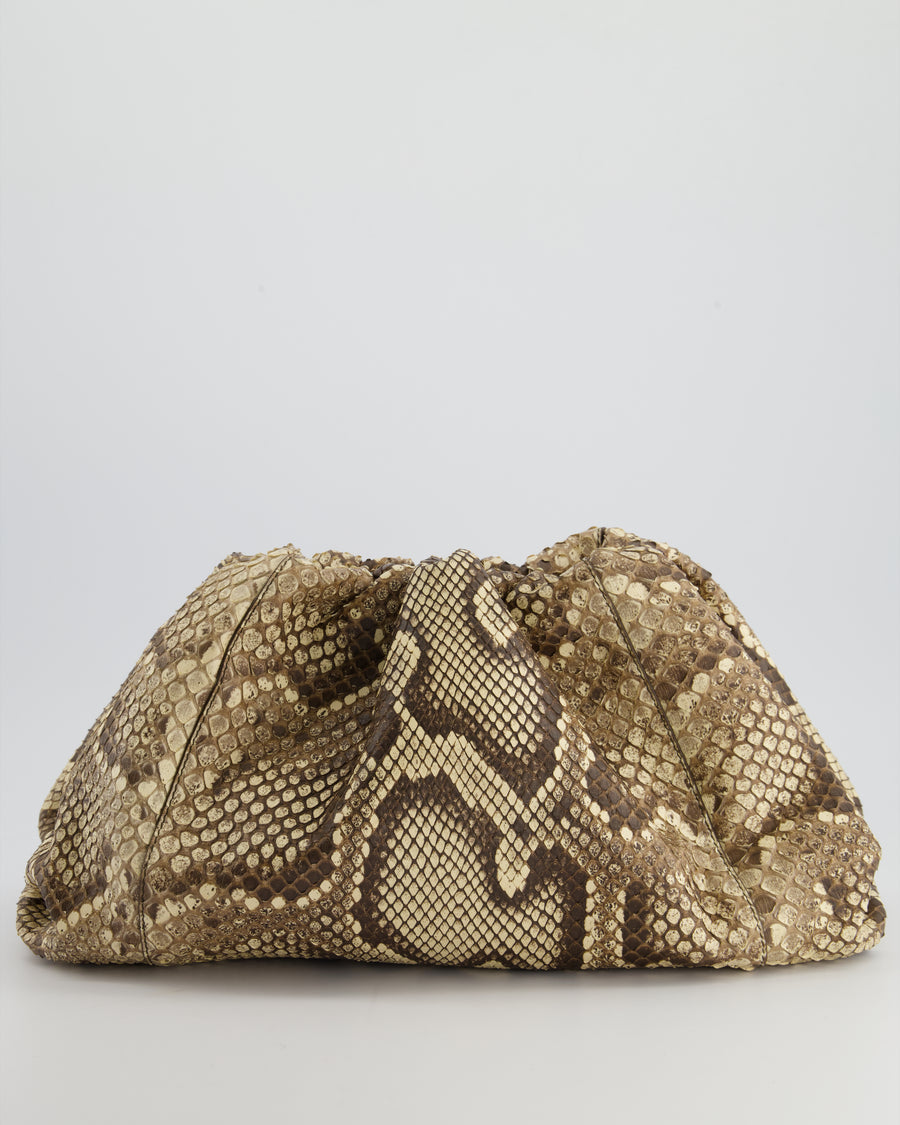 Bottega Veneta Large Brown Python Pouch Bag