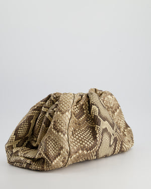 Bottega Veneta Large Brown Python Pouch Bag