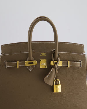 *HOLY GRAIL* Hermès Birkin 25cm Bag Sellier in Etoupe Epsom Leather with Gold Hardware