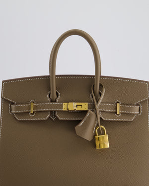 *HOLY GRAIL* Hermès Birkin 25cm Bag Sellier in Etoupe Epsom Leather with Gold Hardware