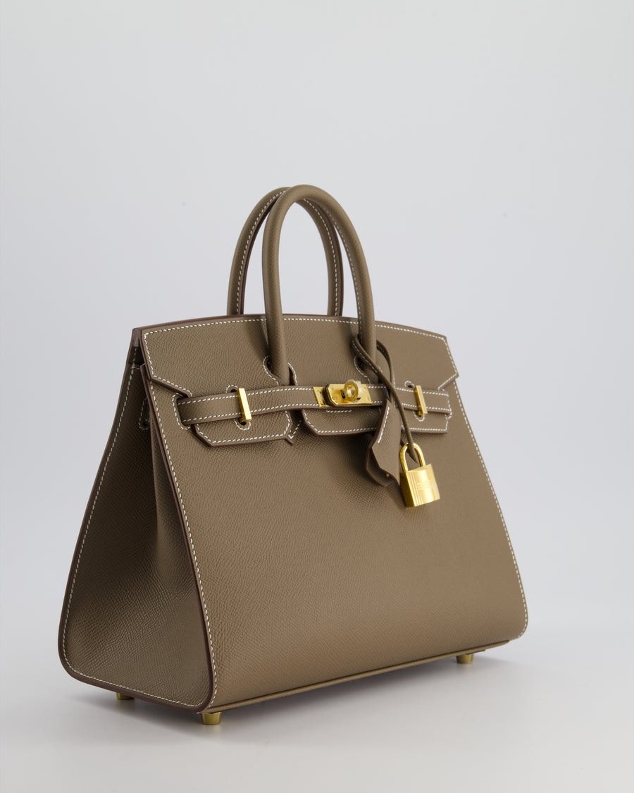 *HOLY GRAIL* Hermès Birkin 25cm Bag Sellier in Etoupe Epsom Leather with Gold Hardware