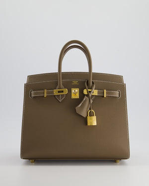 *HOLY GRAIL* Hermès Birkin 25cm Bag Sellier in Etoupe Epsom Leather with Gold Hardware