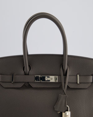 *FIRE PRICE* Hermès Birkin 30cm Retourne Bag in Gris Etan Togo Leather With Palladium Hardware