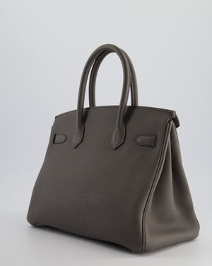 *FIRE PRICE* Hermès Birkin 30cm Retourne Bag in Gris Etan Togo Leather With Palladium Hardware