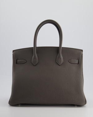 *FIRE PRICE* Hermès Birkin 30cm Retourne Bag in Gris Etan Togo Leather With Palladium Hardware