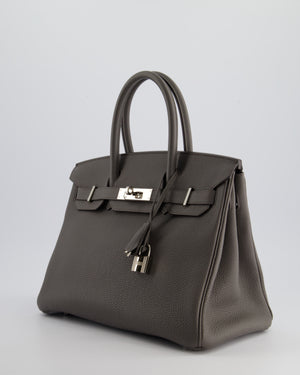 *FIRE PRICE* Hermès Birkin 30cm Retourne Bag in Gris Etan Togo Leather With Palladium Hardware